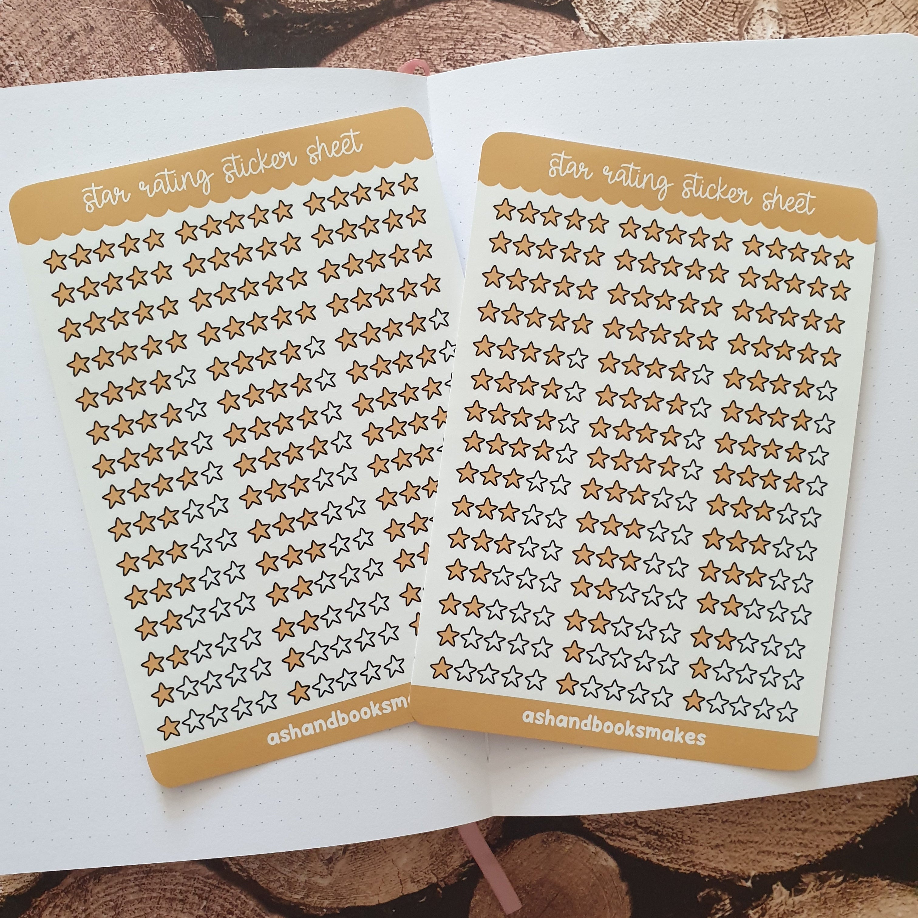 Star Rating Sticker Sheet – Ash and Books Makes