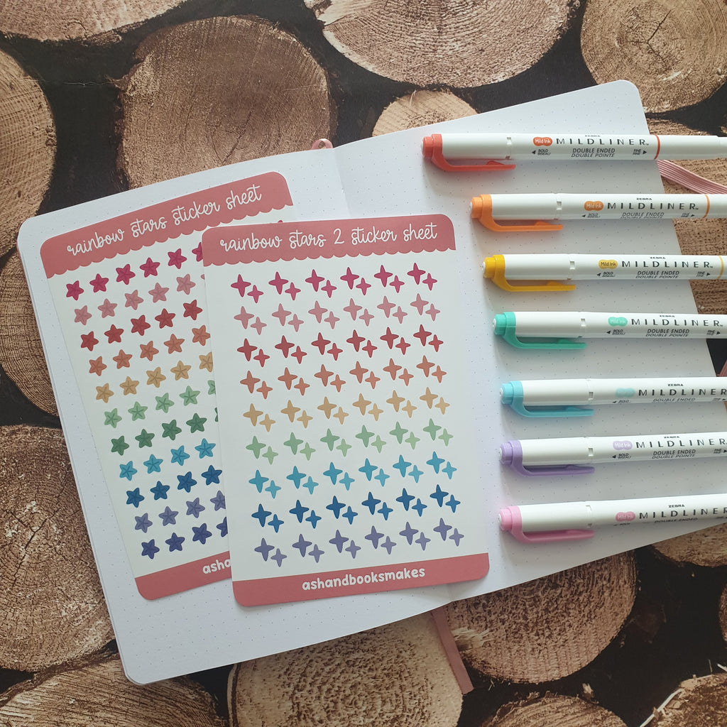 Rainbow Stars Sticker Sheet