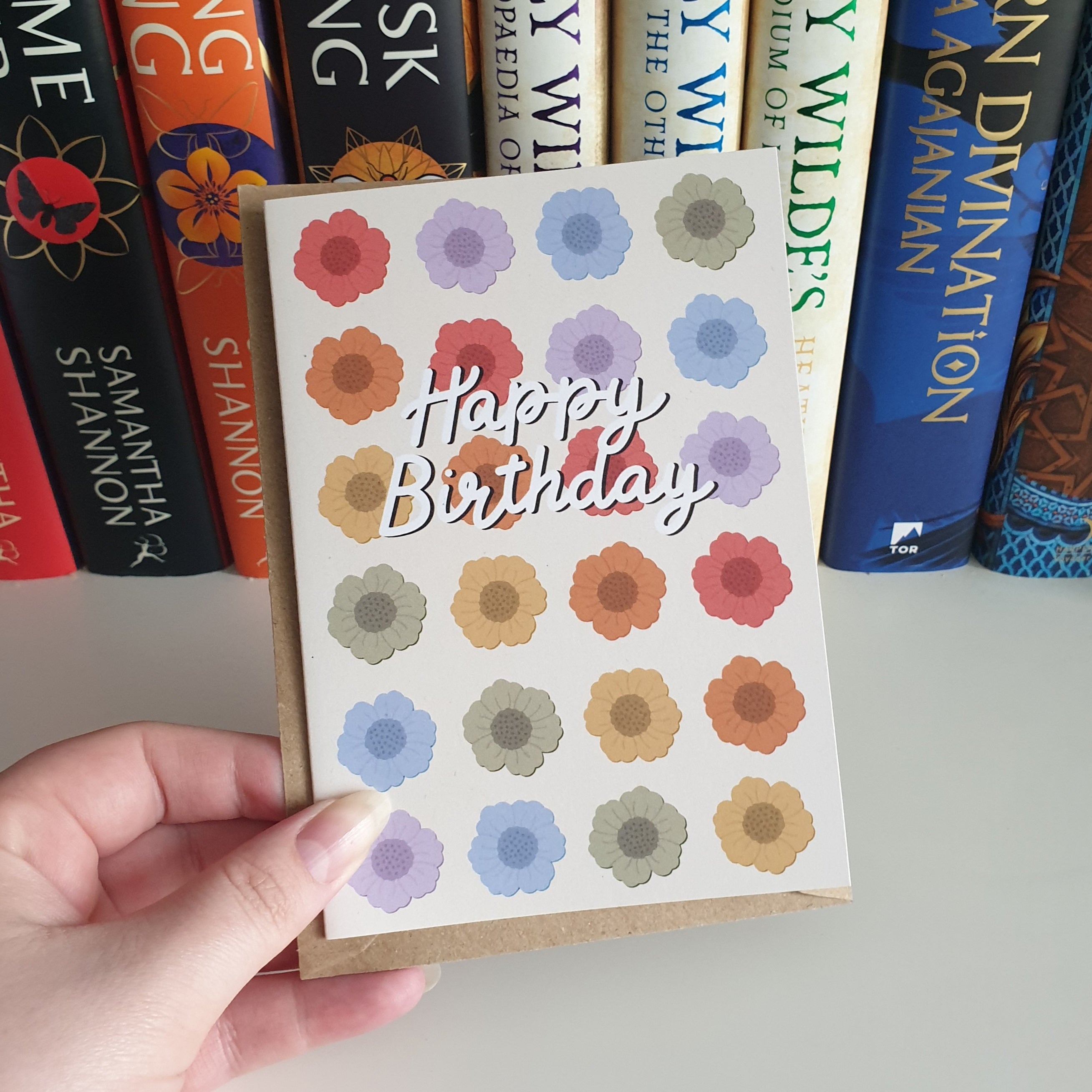 Rainbow Flower Happy Birthday Card
