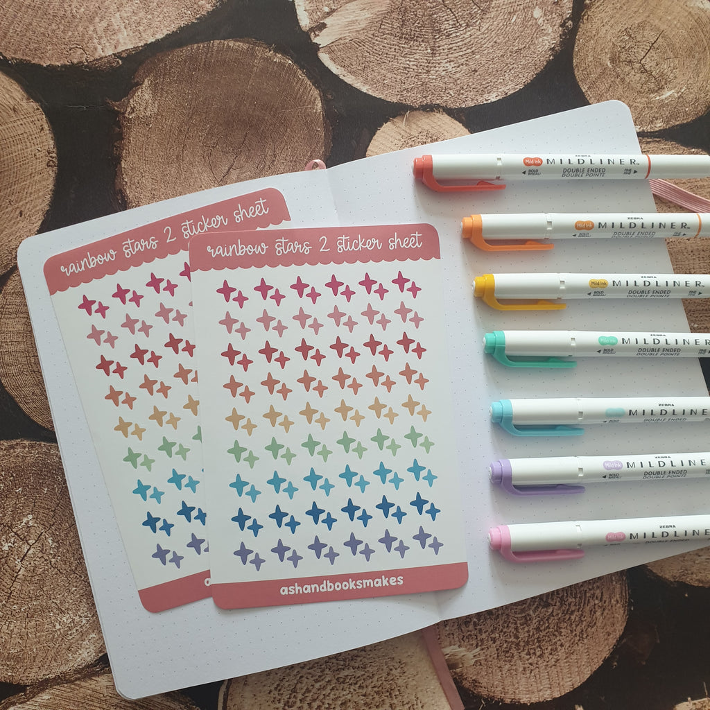 Rainbow Stars Sticker Sheet
