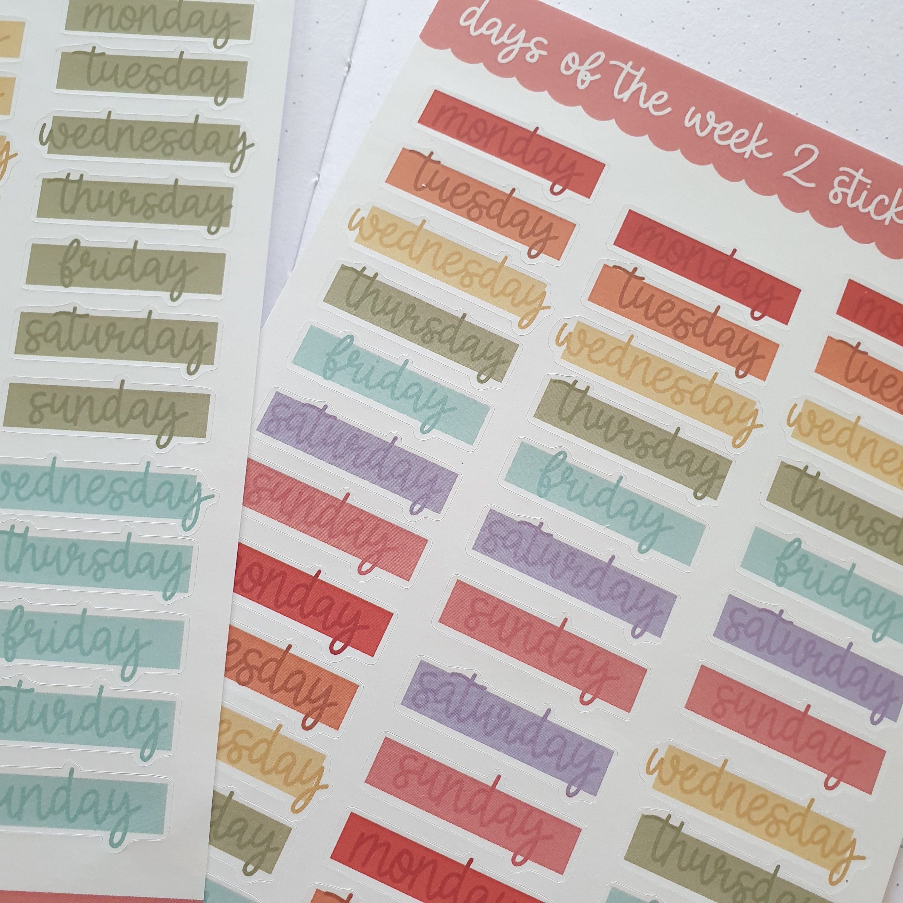 Days of the Week Sticker Sheet