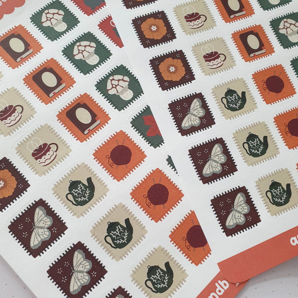 Autumnal Quilt Sticker Sheet