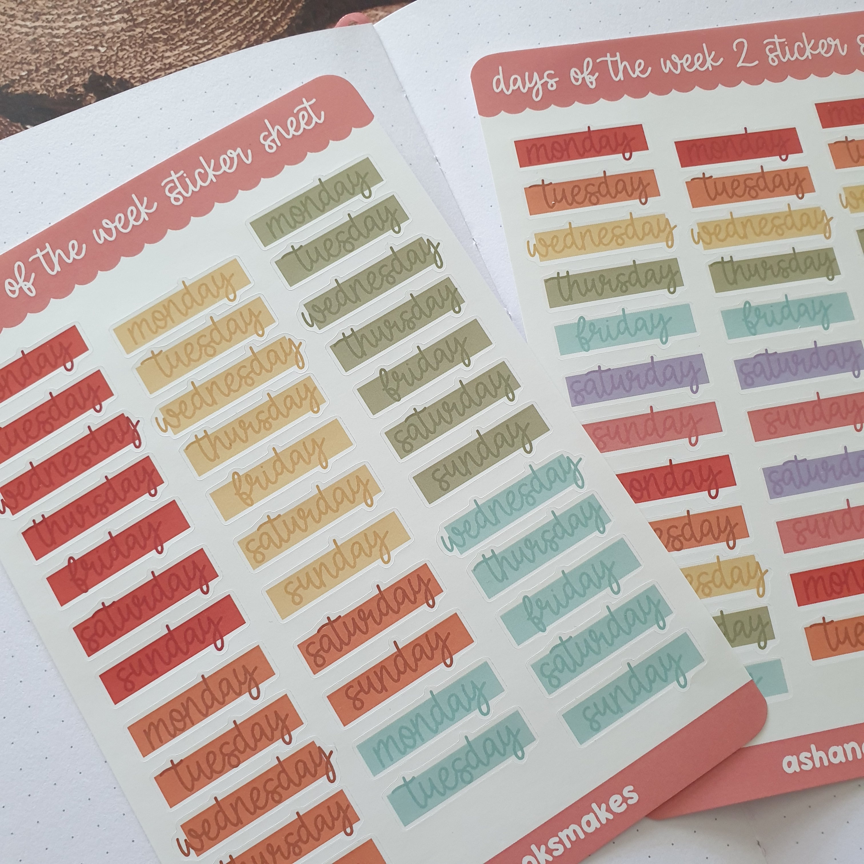 Days of the Week Sticker Sheet