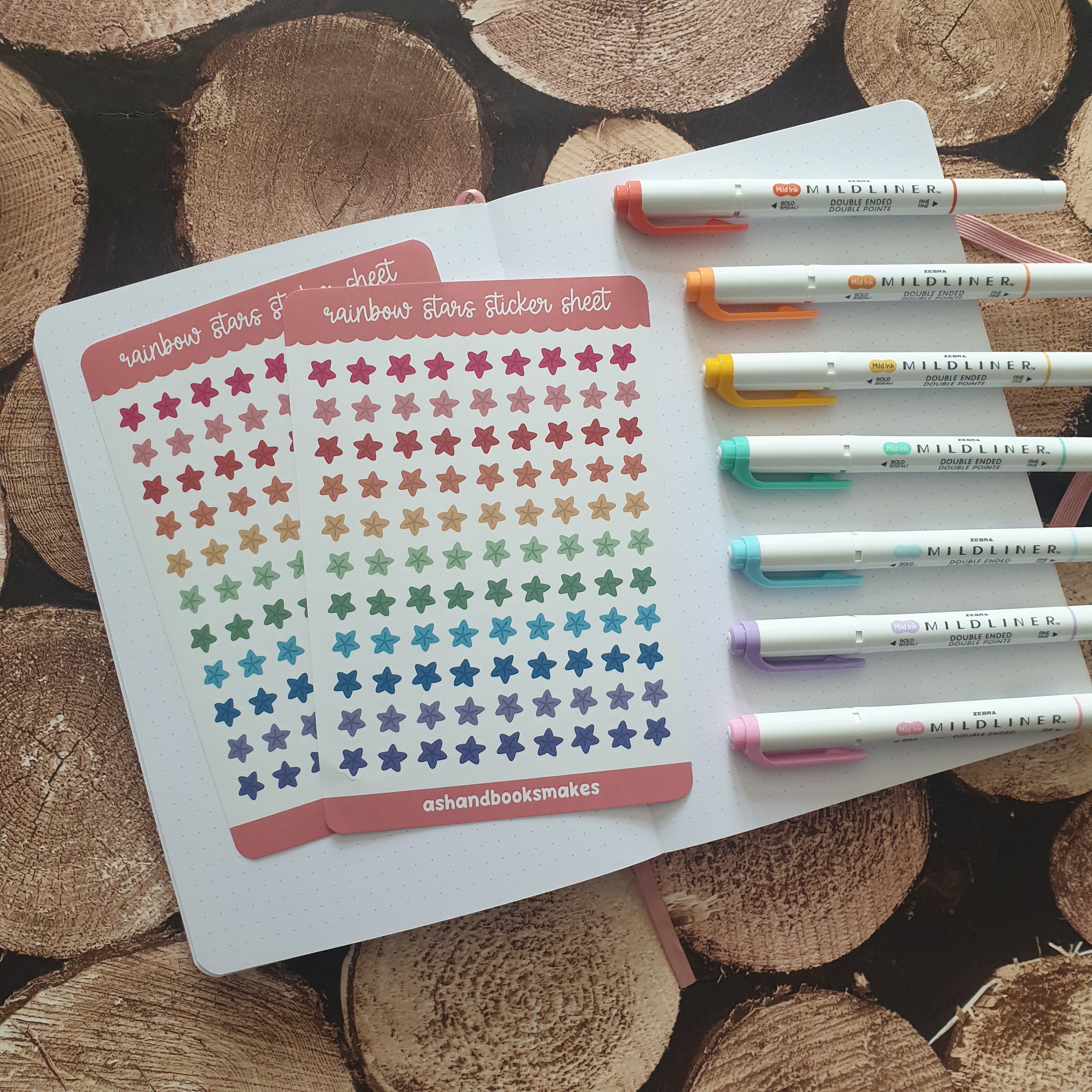 Rainbow Stars Sticker Sheet