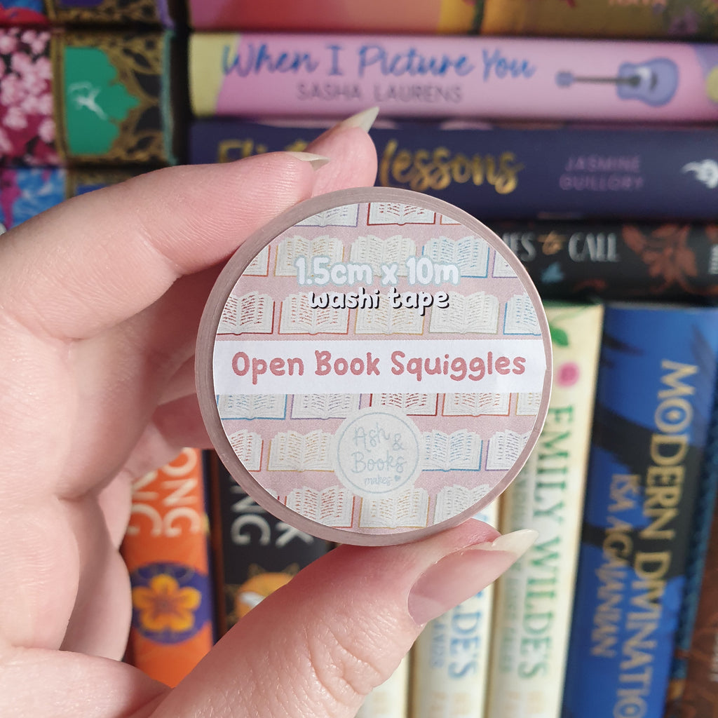 Open Book Squiggles 1.5cm x 10m Washi Tape