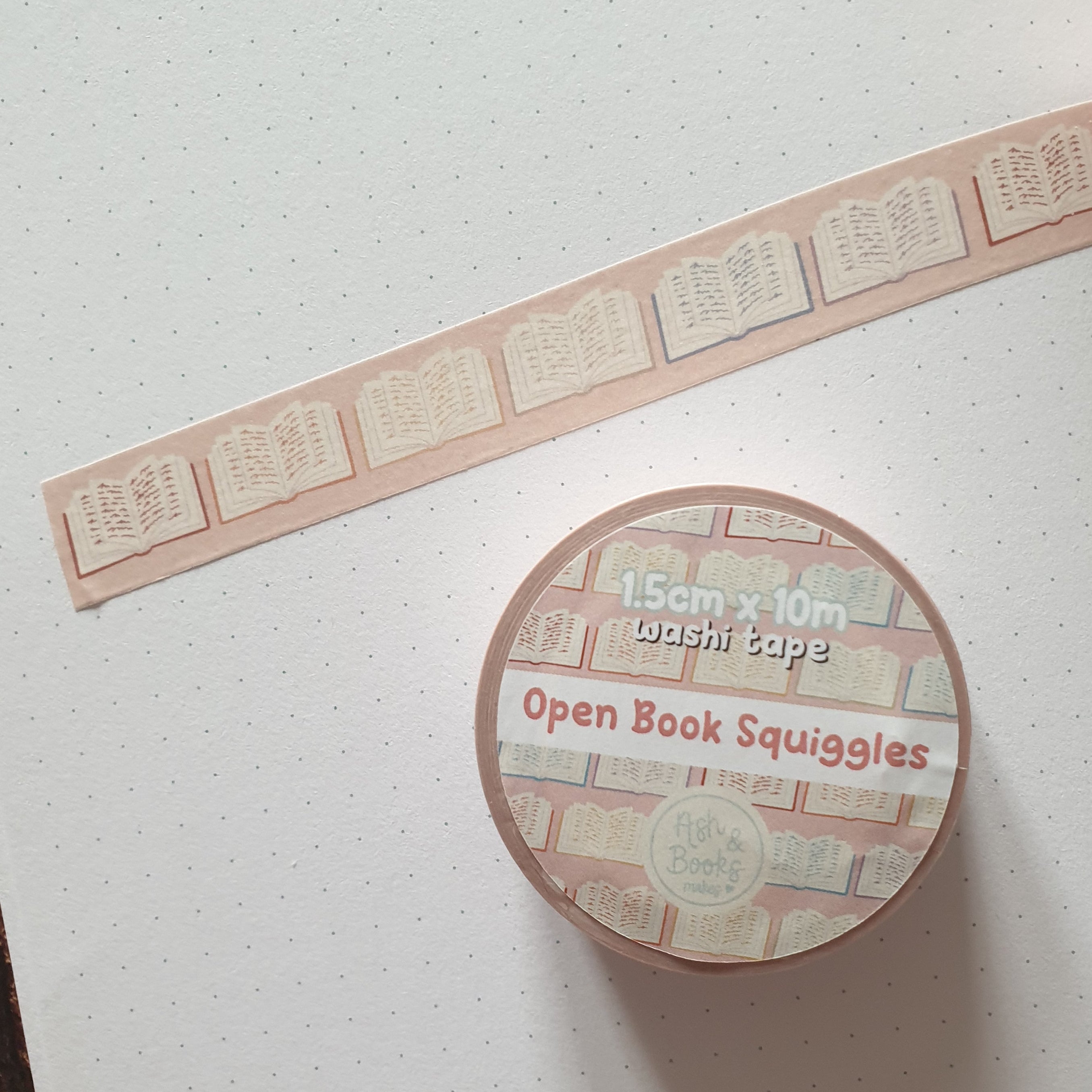 Open Book Squiggles 1.5cm x 10m Washi Tape