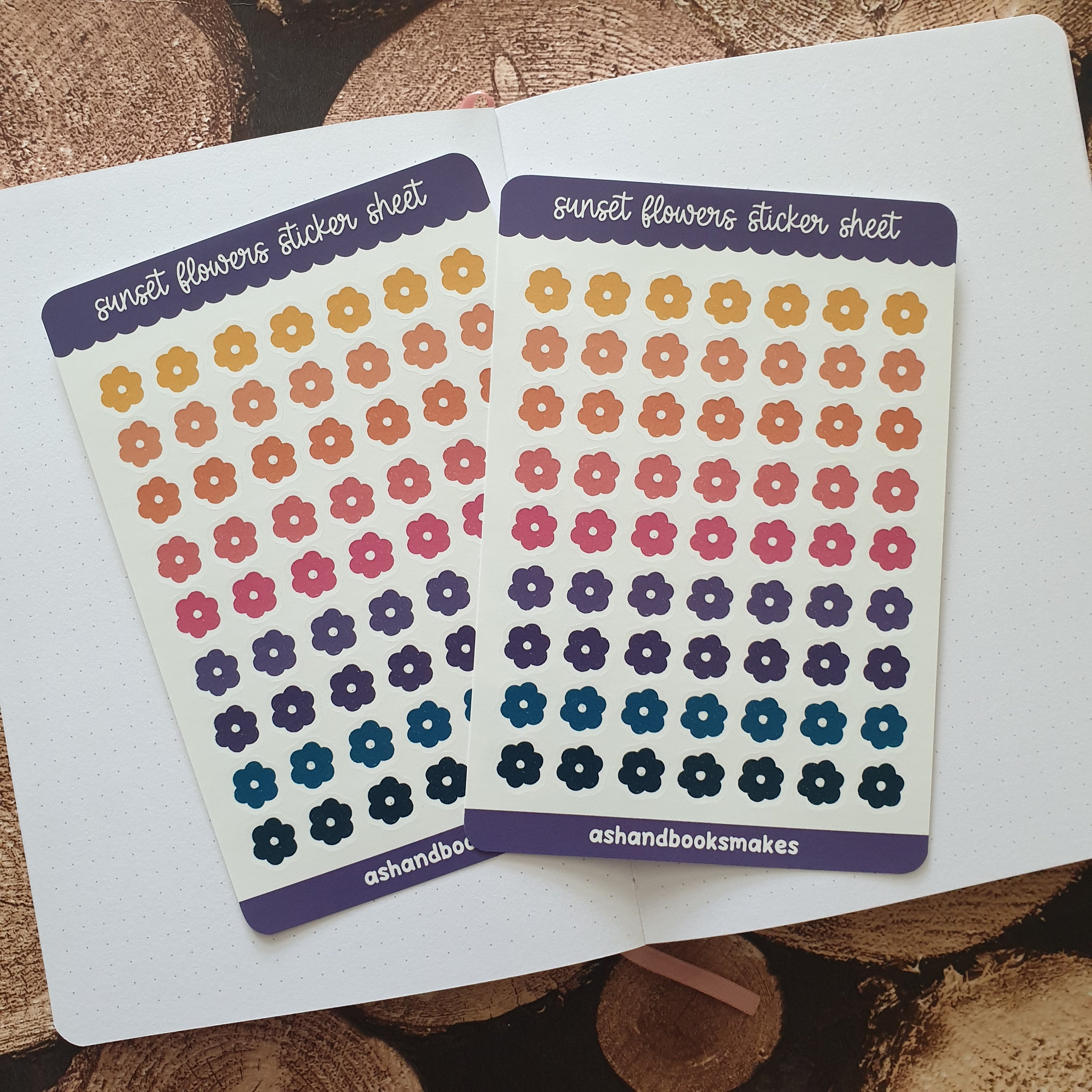 Sunset Flowers Sticker Sheet