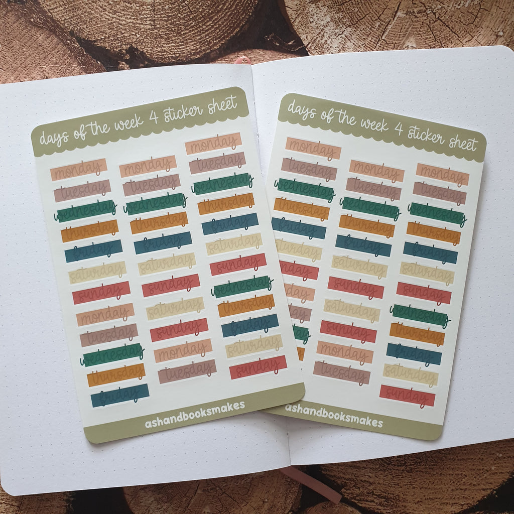 Days of the Week 4 Sticker Sheet