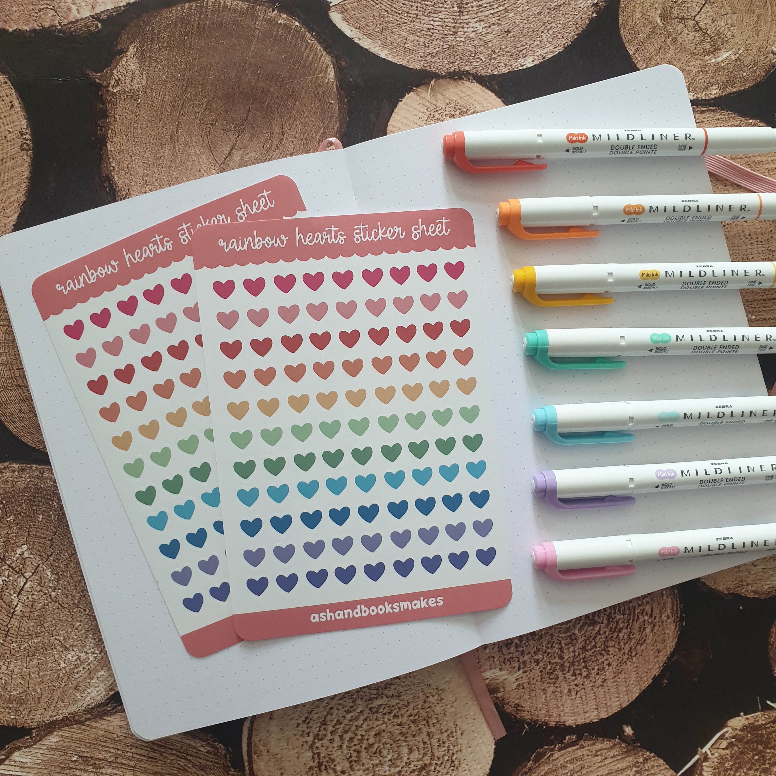 Rainbow Hearts Sticker Sheet